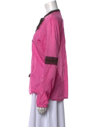 Tory Burch Tie Neck Long Sleeve Blouse