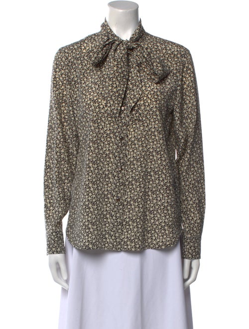 Tory Burch Silk Floral Print Button-Up Top