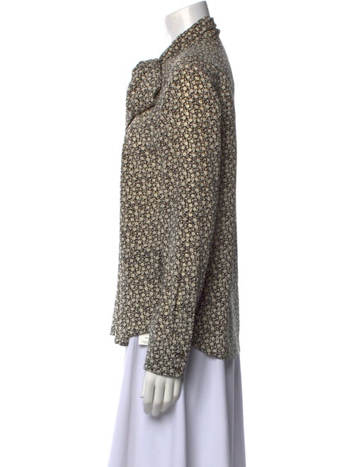Tory Burch Silk Floral Print Button-Up Top