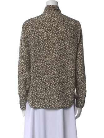 Tory Burch Silk Floral Print Button-Up Top