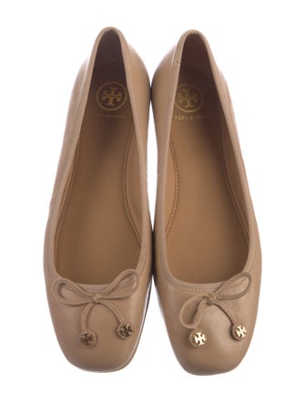 Tory Burch Leather Bow Accents Ballet Flats