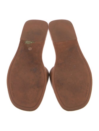 Tory Burch Leather Leather Trim Embellishment Slides