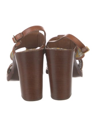 Tory Burch Leather Printed Slingback Sandals