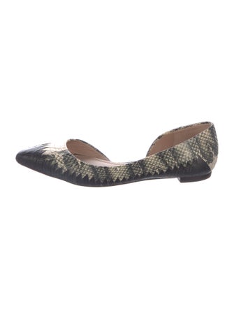 Tory Burch Snakeskin Animal Print D'Orsay Flats