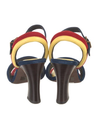 Tory Burch Suede Printed Slingback Sandals