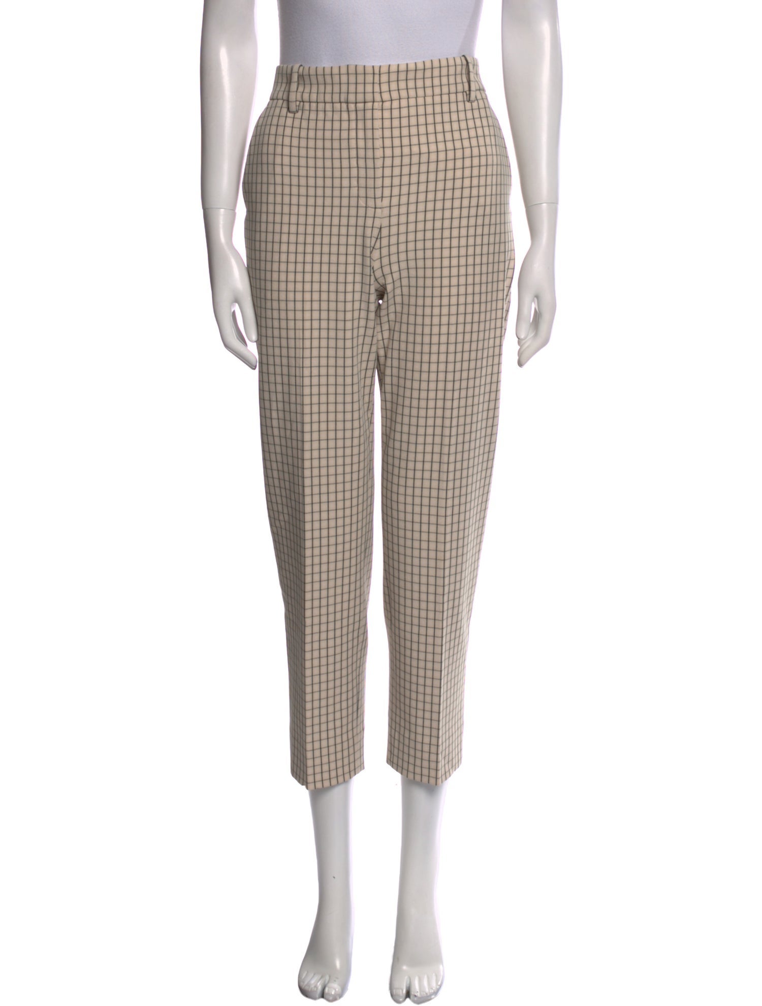 Tory Burch Plaid Print Straight Leg Pants