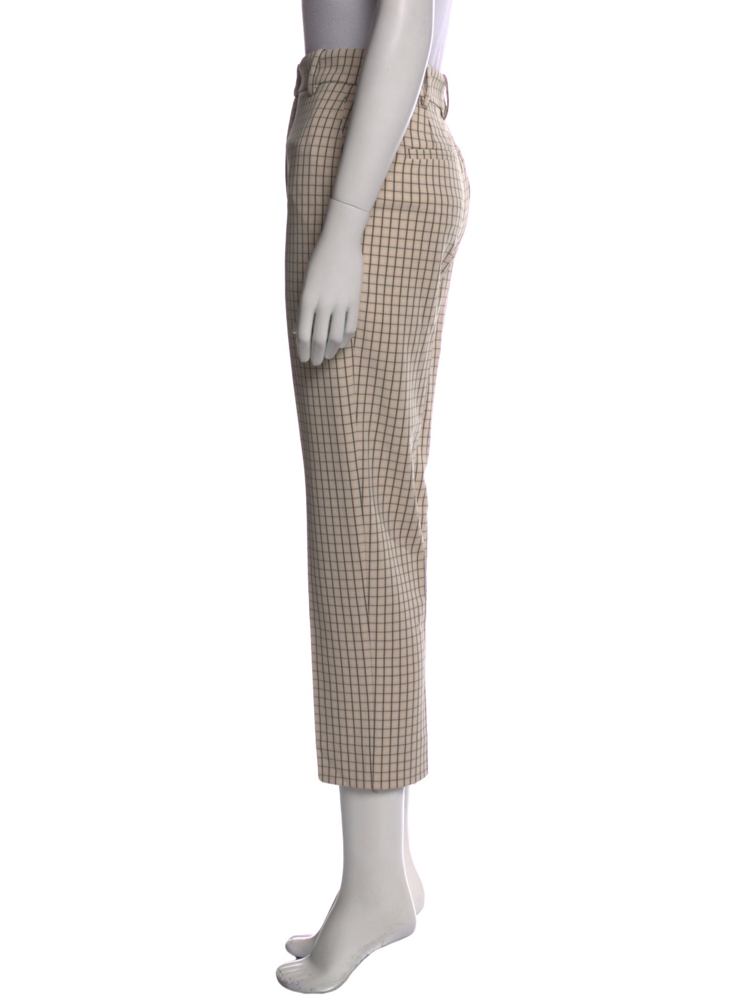 Tory Burch Plaid Print Straight Leg Pants