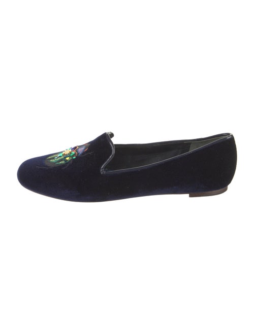 Tory Burch Velvet Sequin Embellishments Loafers