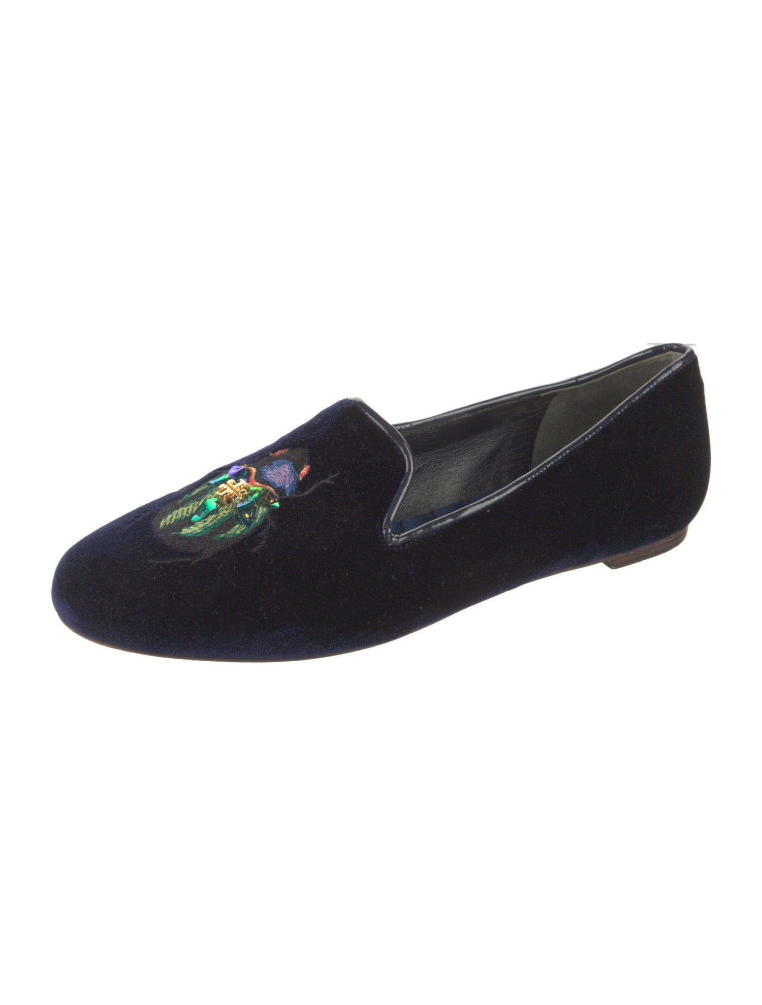 Tory Burch Velvet Sequin Embellishments Loafers