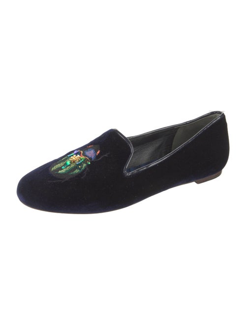 Tory Burch Velvet Sequin Embellishments Loafers