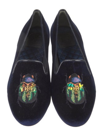 Tory Burch Velvet Sequin Embellishments Loafers