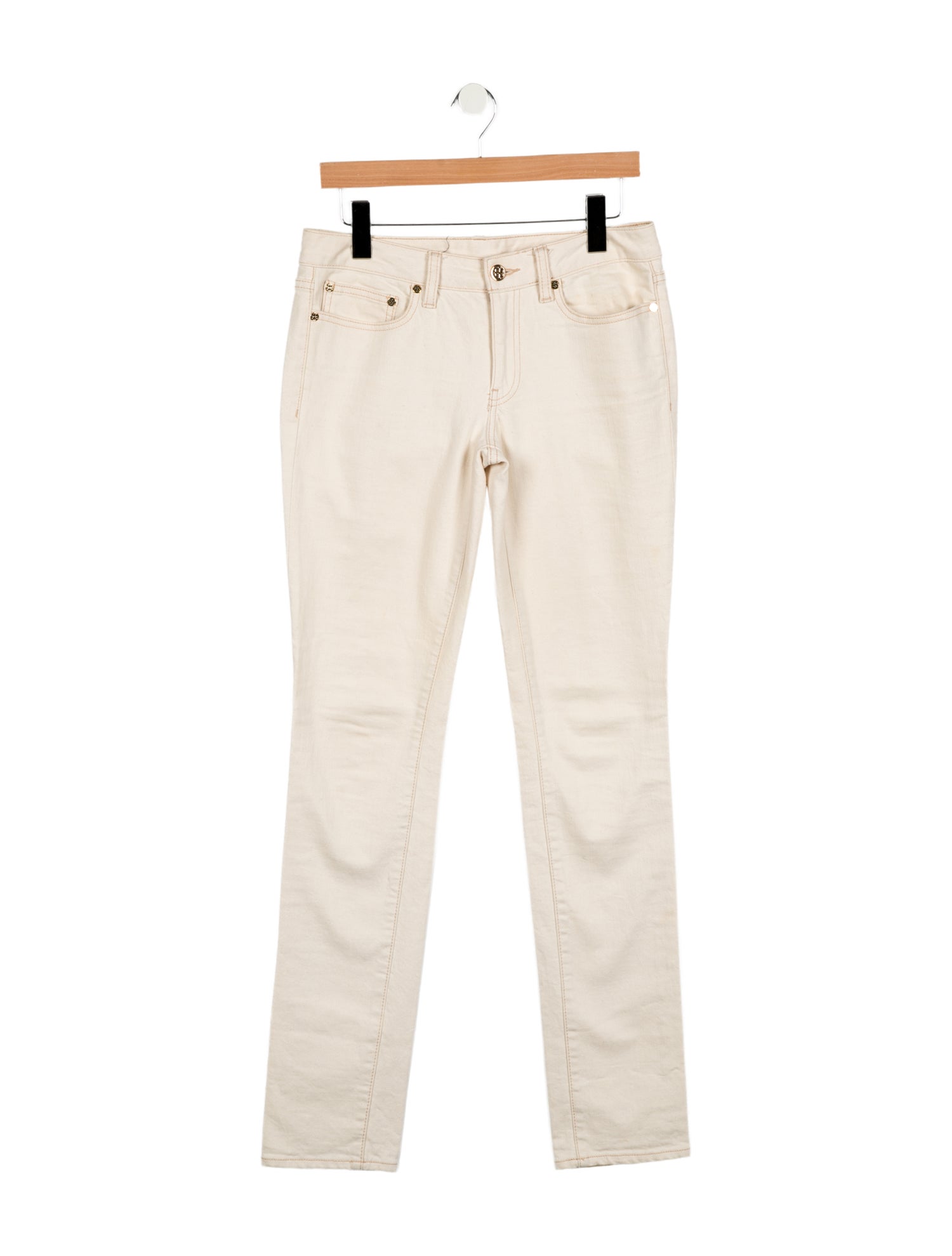 Tory Burch Mid-Rise Straight Leg Jeans
