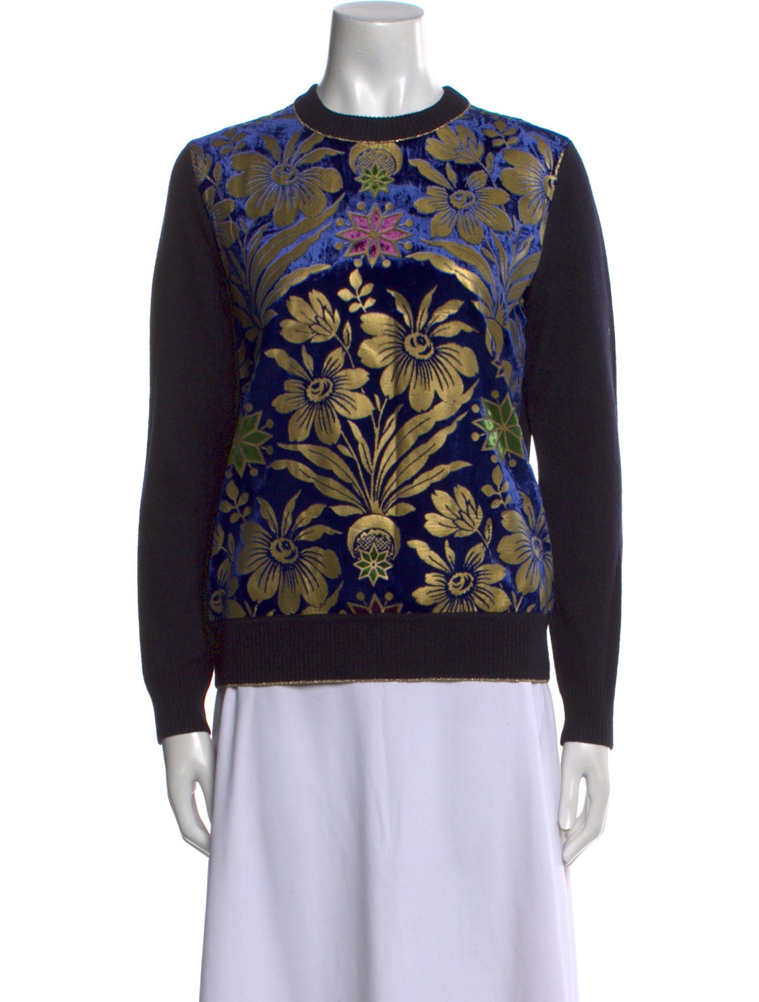 Tory Burch Floral Print Crew Neck Sweatshirt