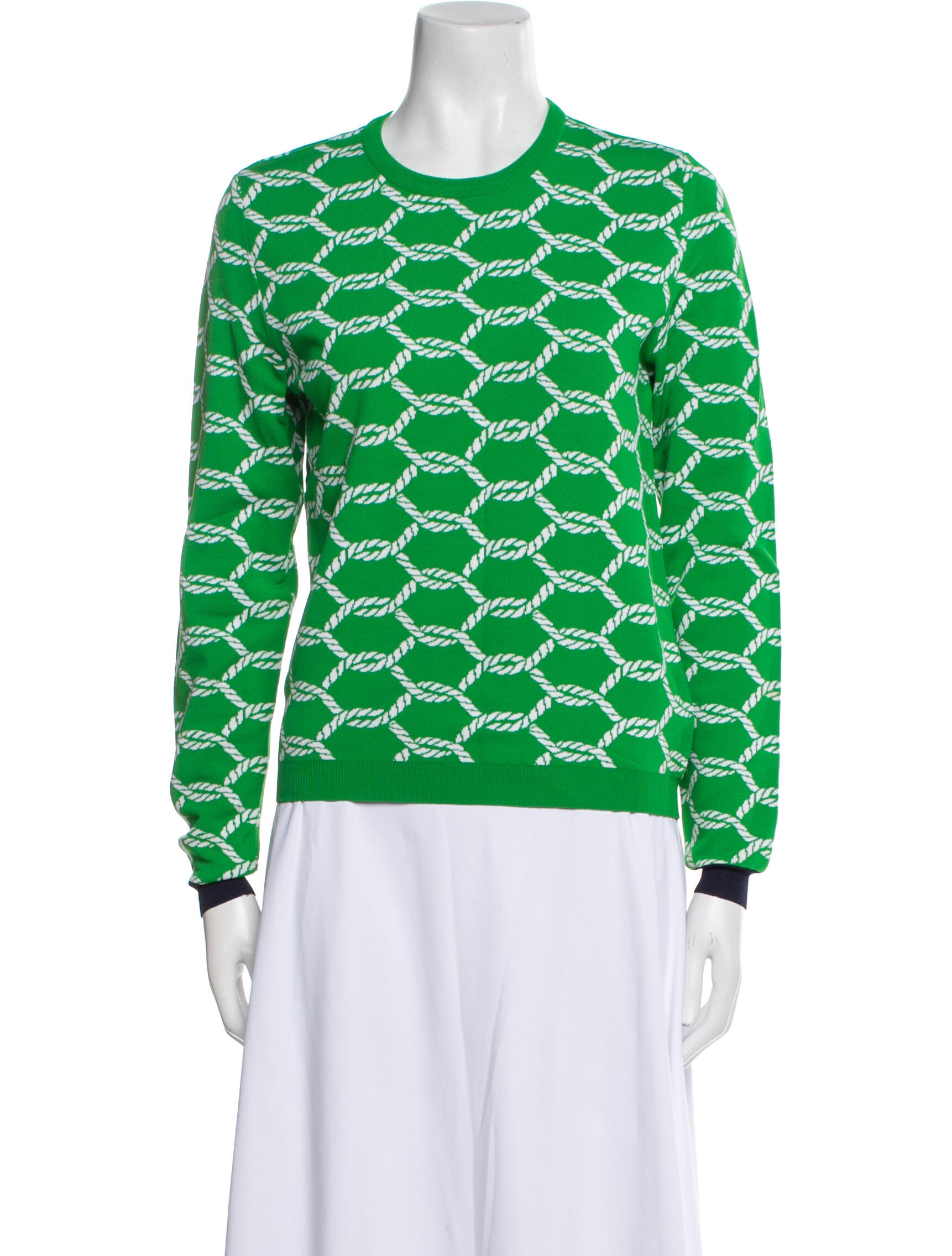 Tory Burch Printed Crew Neck Sweater