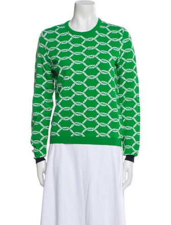 Tory Burch Printed Crew Neck Sweater