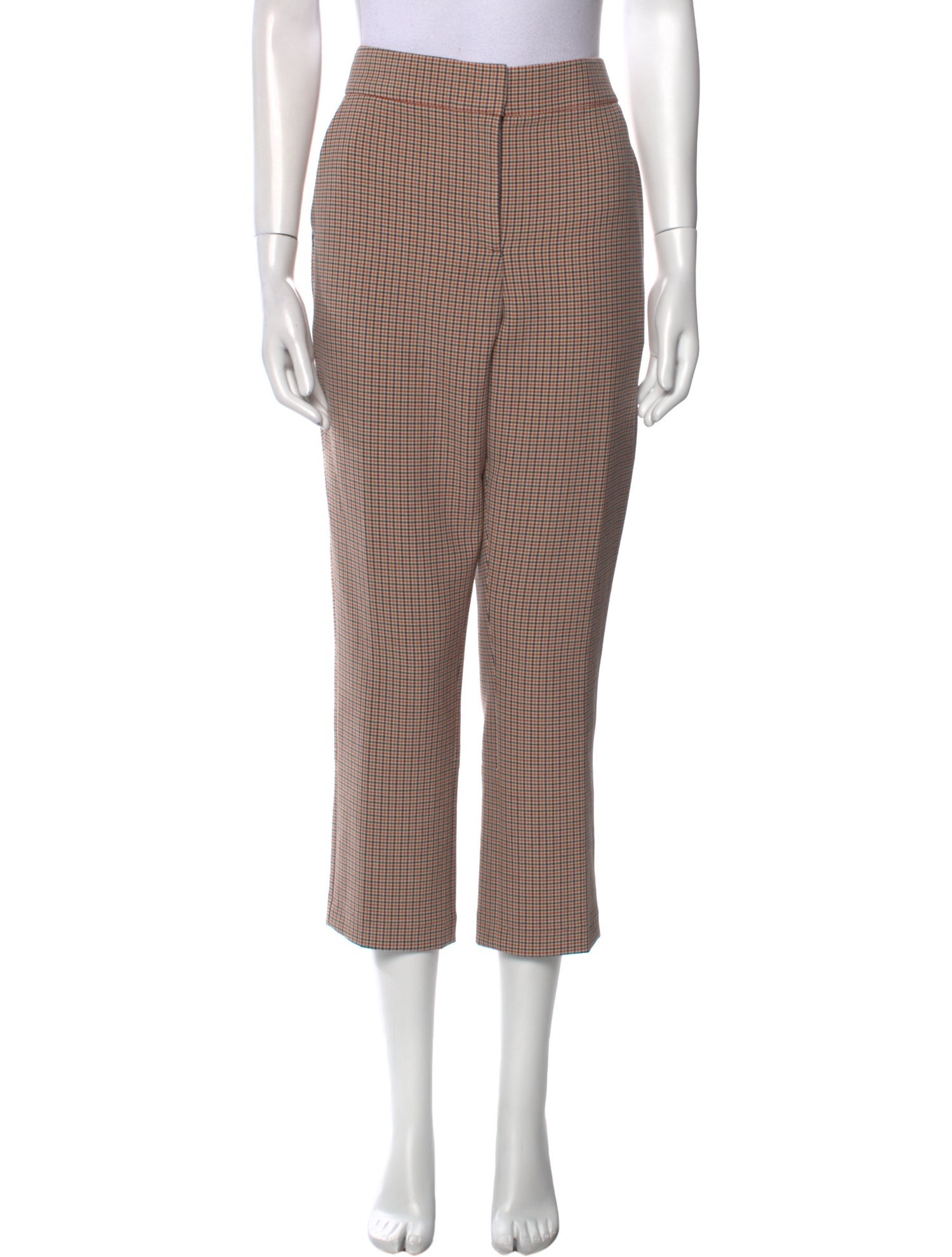 Tory Burch Plaid Print Straight Leg Pants