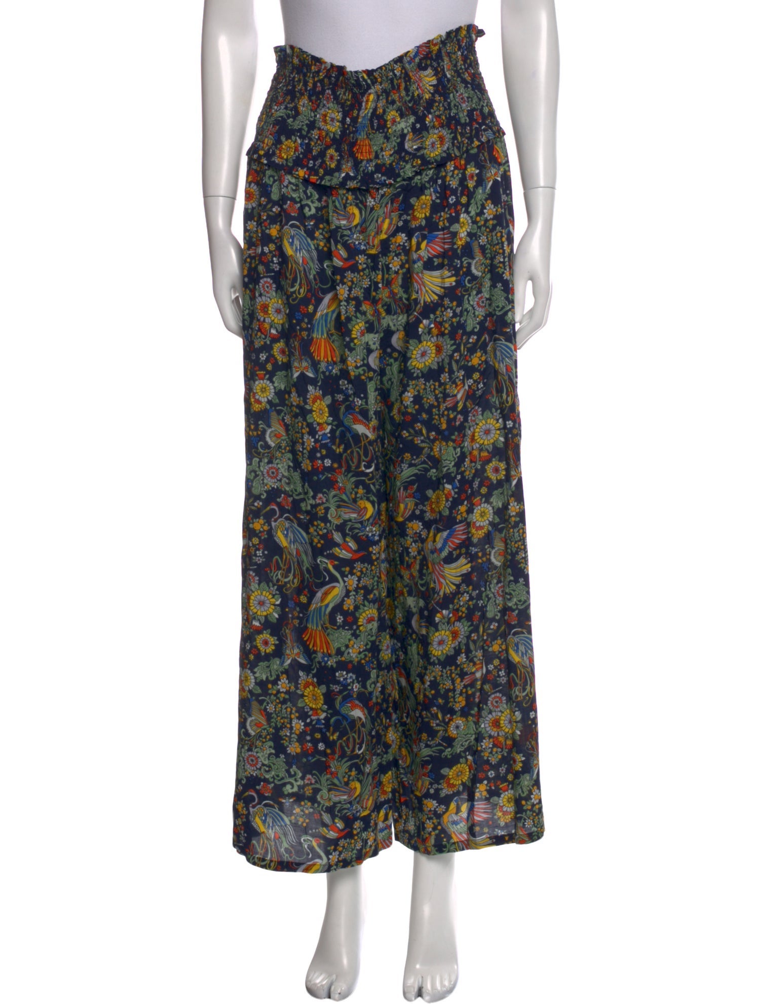 Tory Burch Floral Print Wide Leg Pants