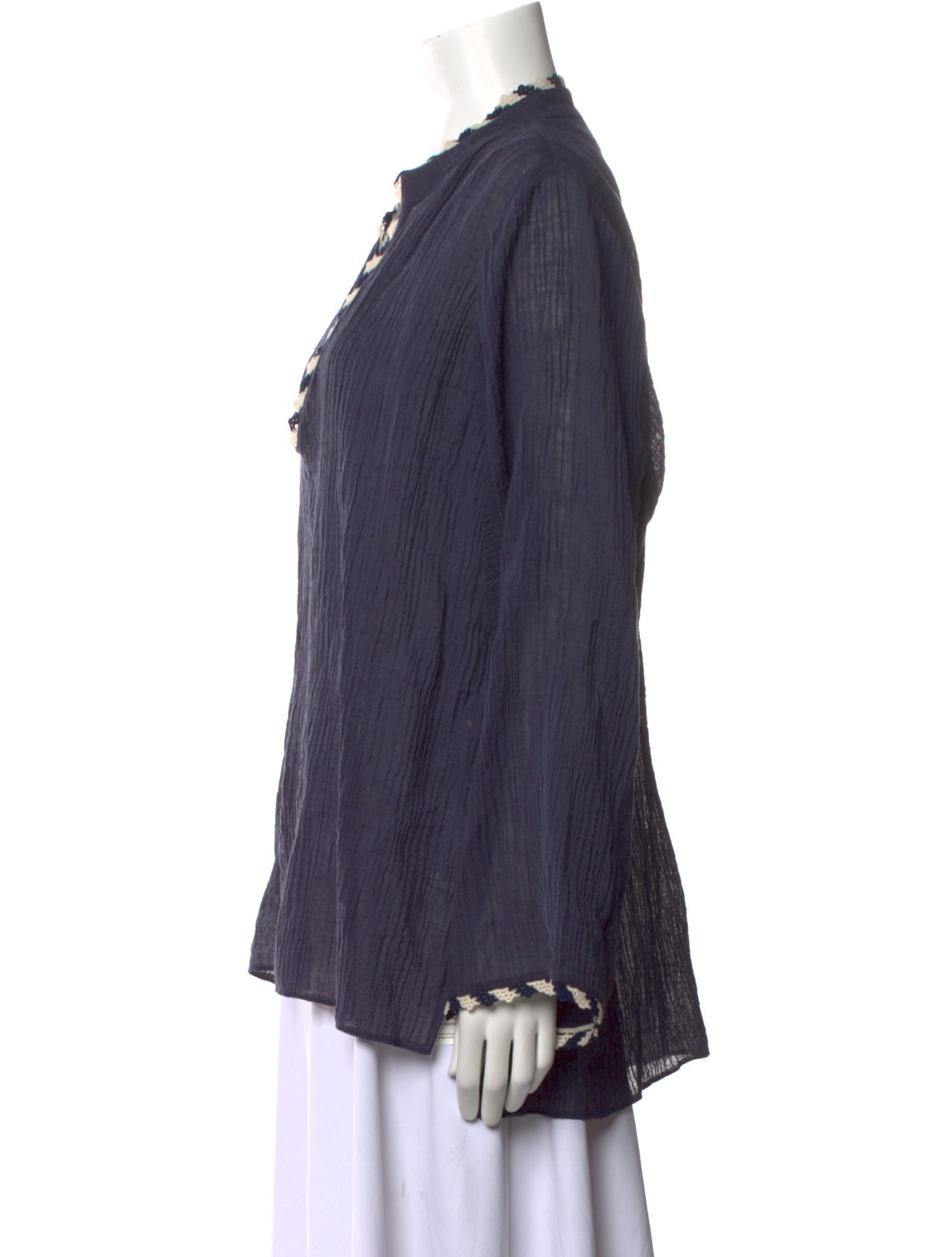 Tory Burch V-Neck Long Sleeve Blouse