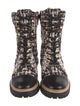 Tory Burch Tweed Tweed Pattern Combat Boots
