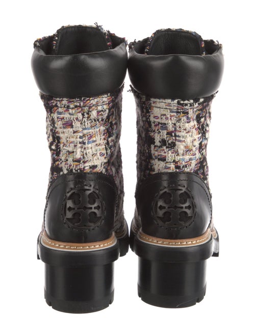 Tory Burch Tweed Tweed Pattern Combat Boots