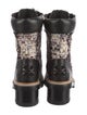 Tory Burch Tweed Tweed Pattern Combat Boots