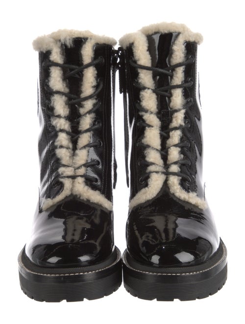 Tory Burch Patent Leather Combat Boots