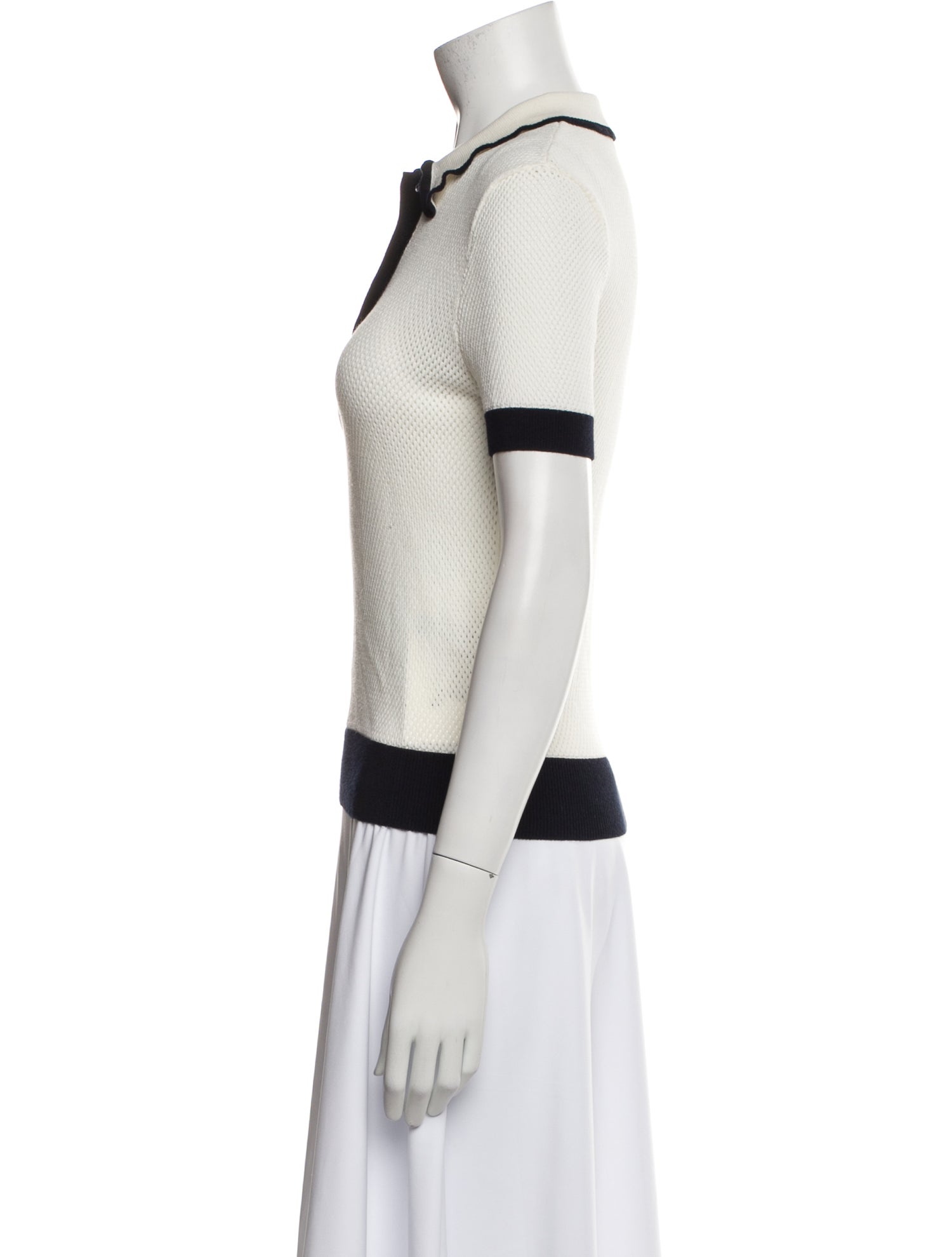 Tory Burch Colorblock Pattern Short Sleeve Polo