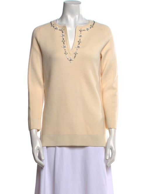 Tory Burch Merino Wool V-Neck Sweater