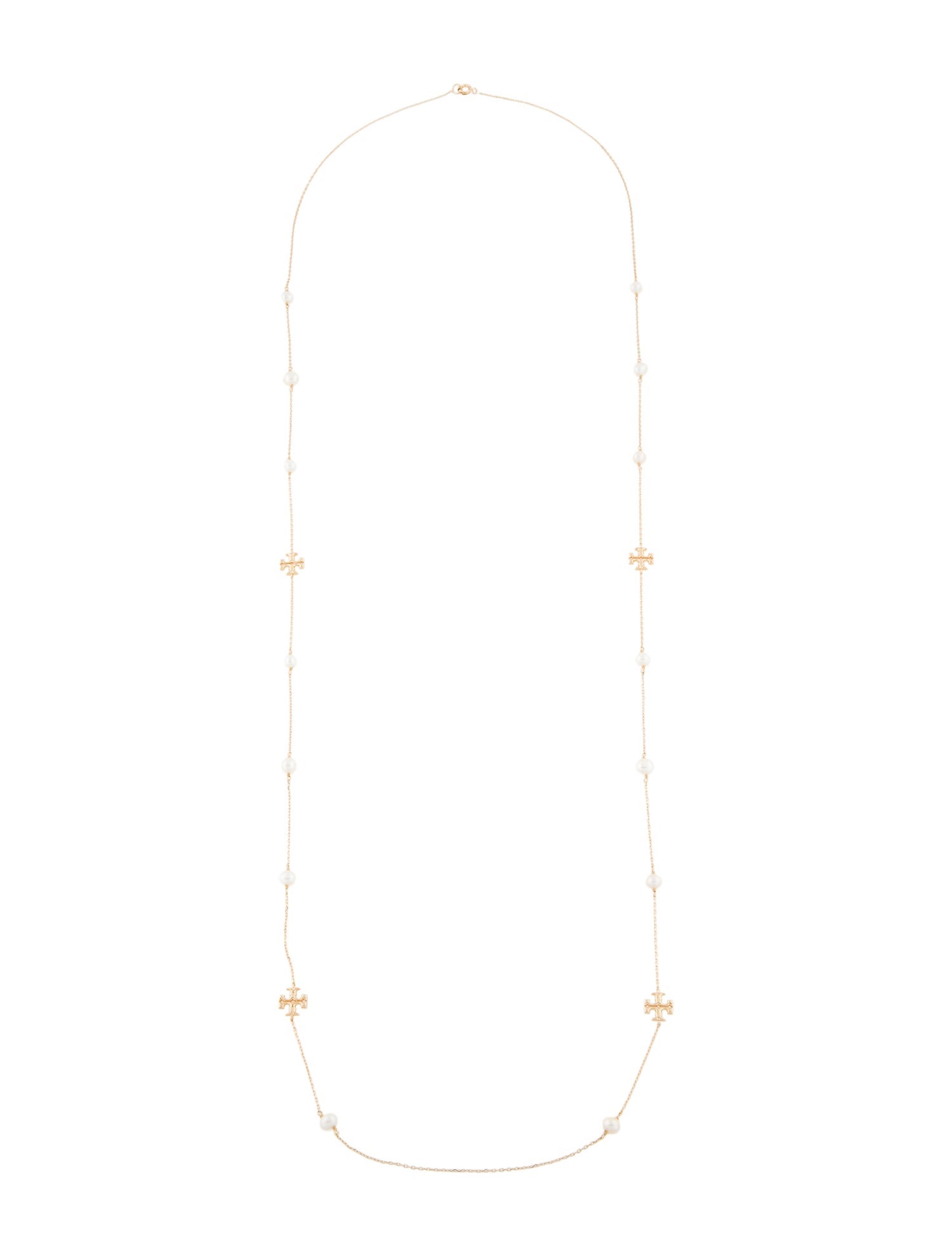 Tory Burch Pearl Long Moondance Station Necklace