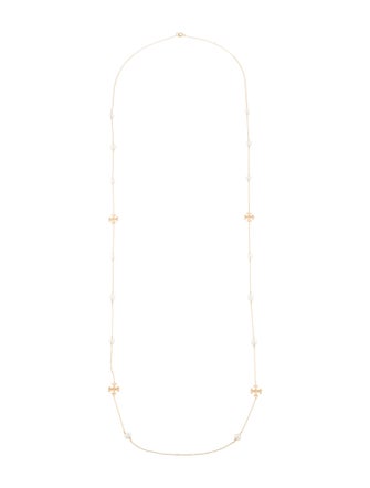Tory Burch Pearl Long Moondance Station Necklace