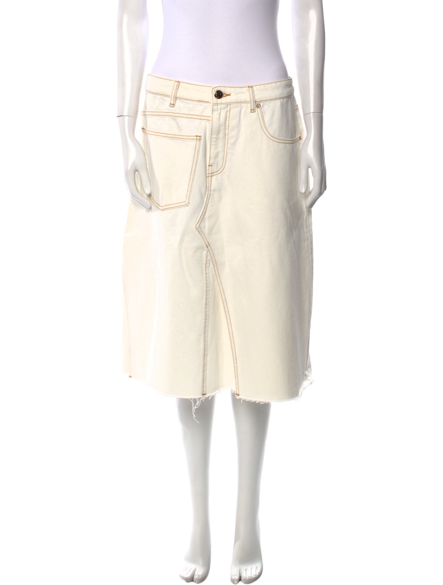 Tory Burch Raw-Edge Trim Knee-Length Skirt w/ Tags