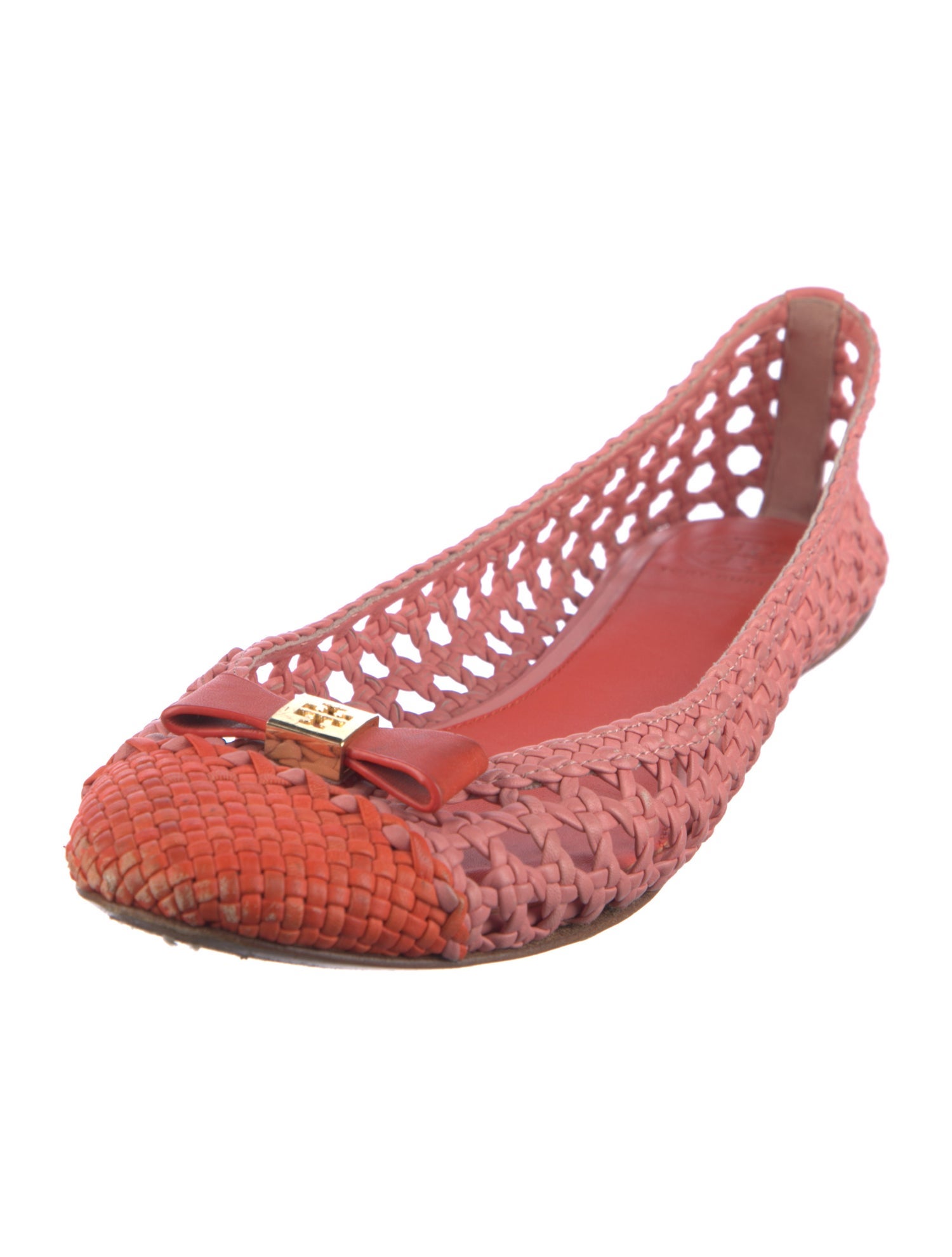 Tory Burch Leather Colorblock Pattern Ballet Flats