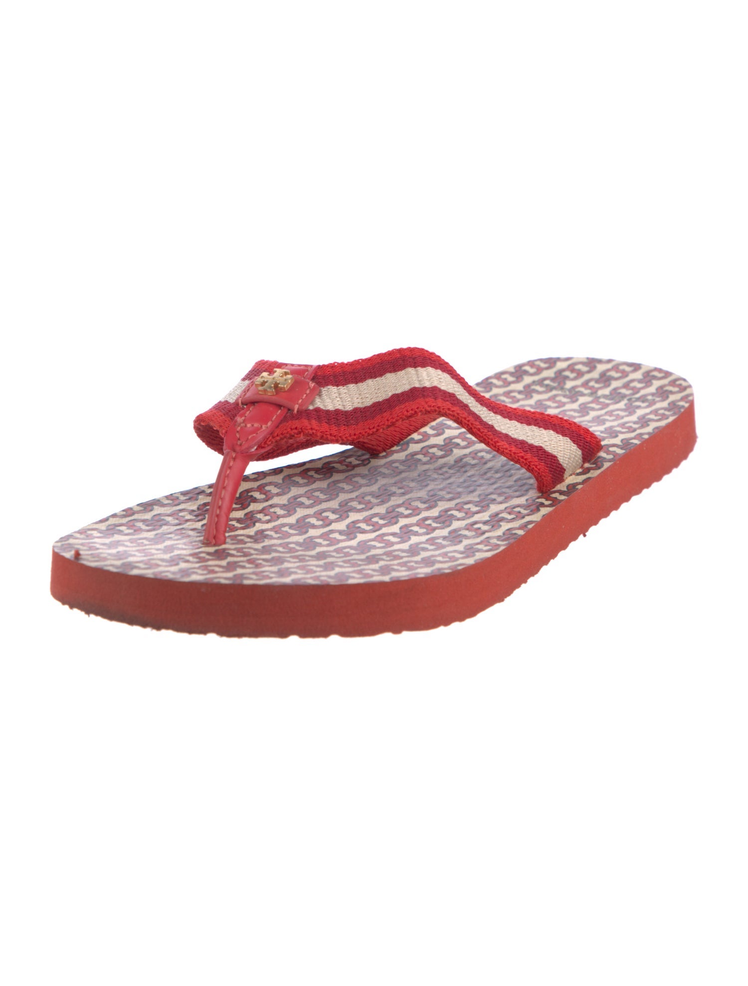 Tory Burch Rubber Striped Flip Flops