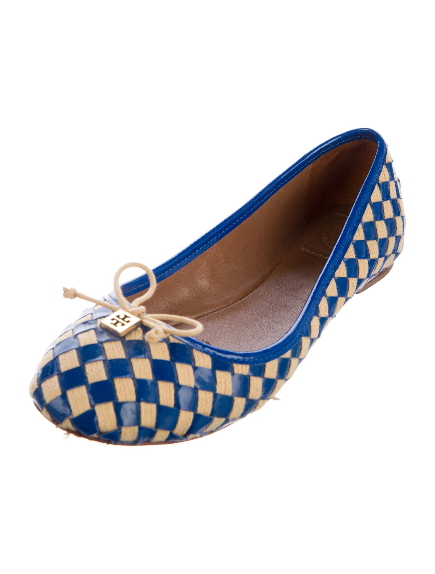 Tory Burch Patent Leather Printed Ballet Flats