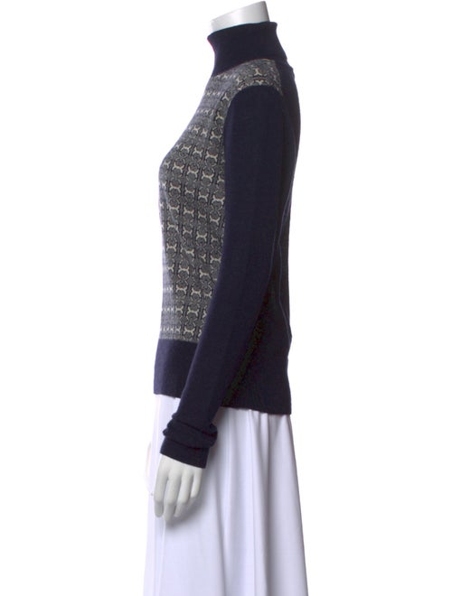 Tory Burch Plaid Print Turtleneck Sweater
