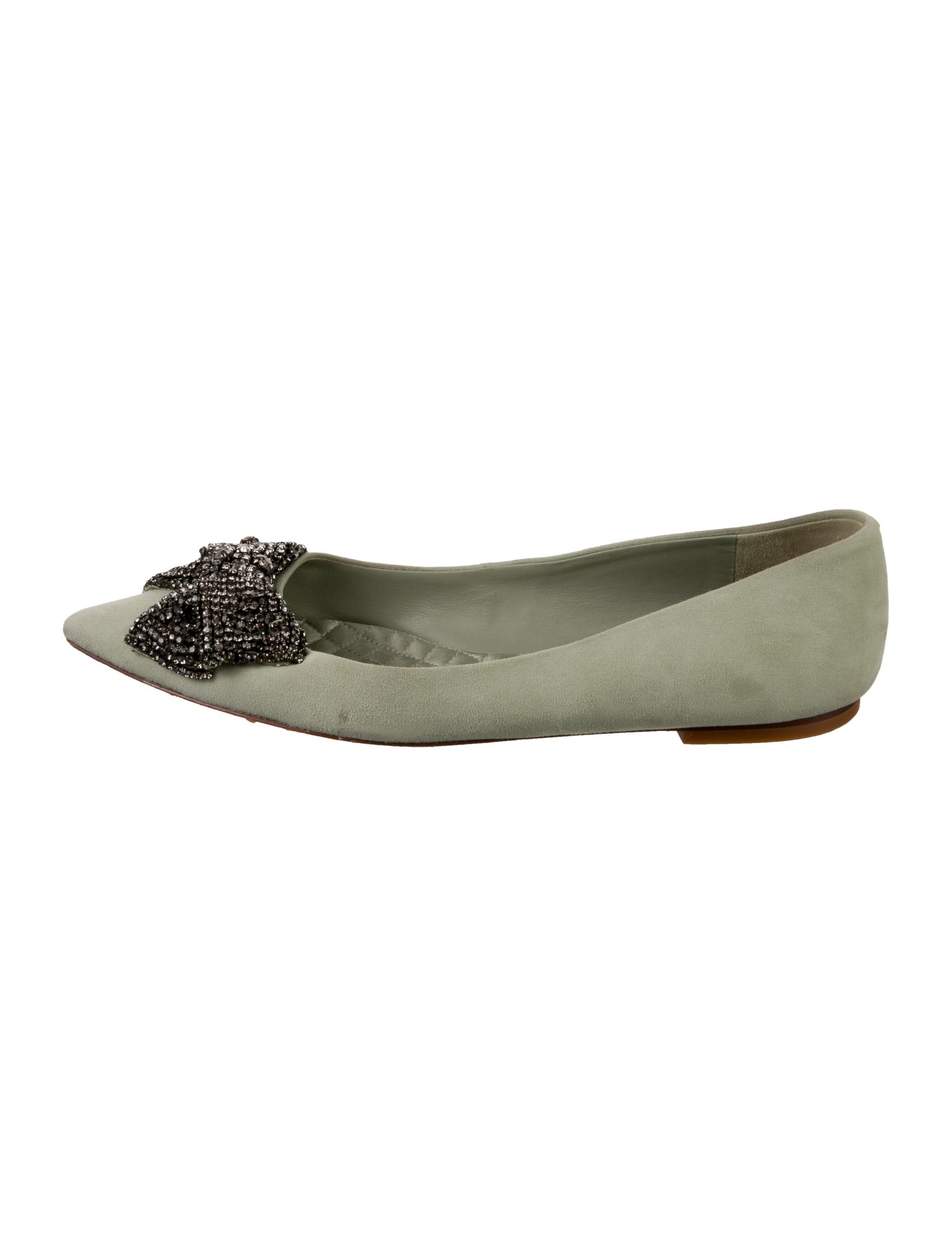 Tory Burch Suede Bow Accents Ballet Flats