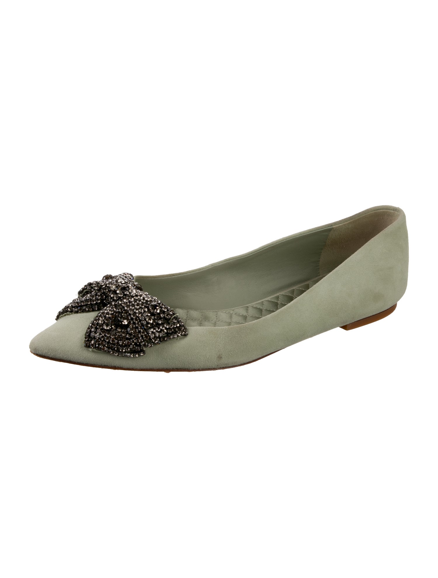 Tory Burch Suede Bow Accents Ballet Flats