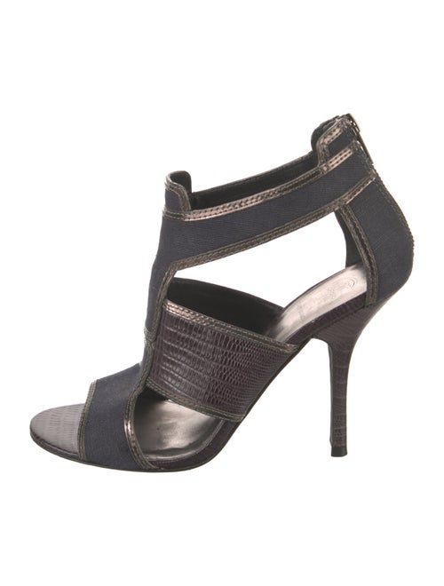 Tory Burch Leather Animal Print T-Strap Sandals