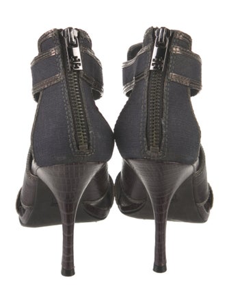 Tory Burch Leather Animal Print T-Strap Sandals