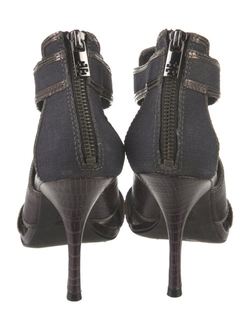 Tory Burch Leather Animal Print T-Strap Sandals