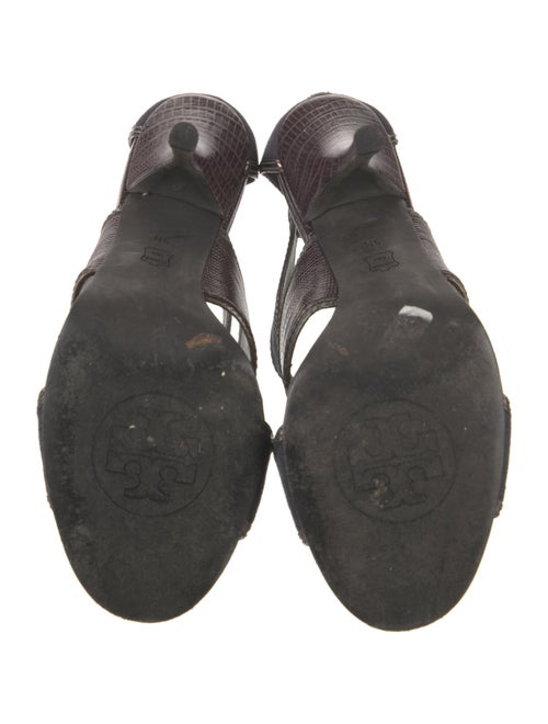 Tory Burch Leather Animal Print T-Strap Sandals