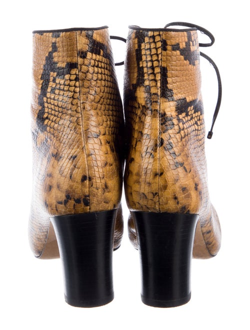 Tory Burch Embossed Leather Animal Print Lace-Up Boots