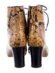 Tory Burch Embossed Leather Animal Print Lace-Up Boots