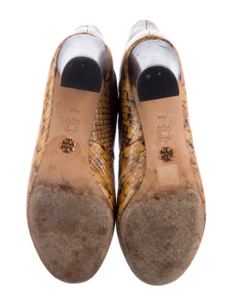 Tory Burch Embossed Leather Animal Print Lace-Up Boots