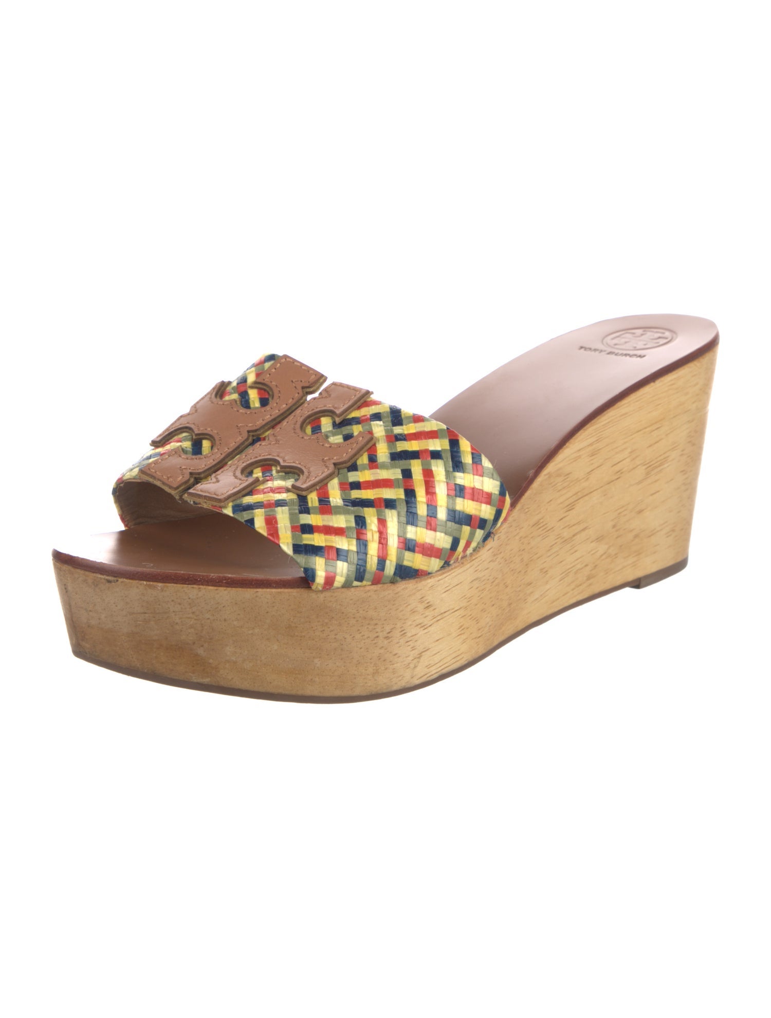 Tory Burch Signature Logo Leather Slides