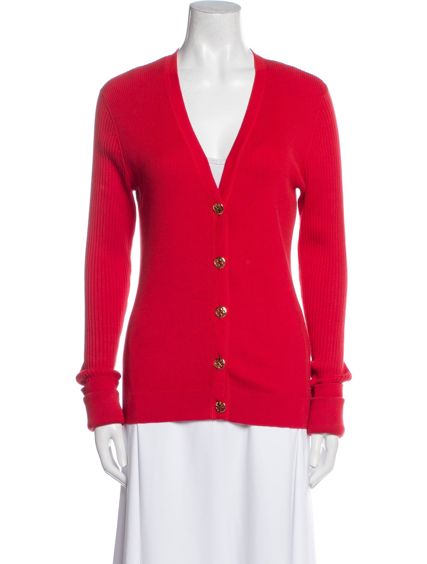Tory Burch V-Neck Long Sleeve Top