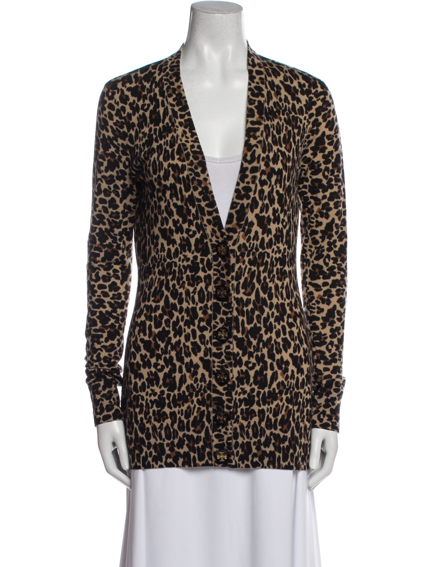 Tory Burch Merino Wool Animal Print Sweater