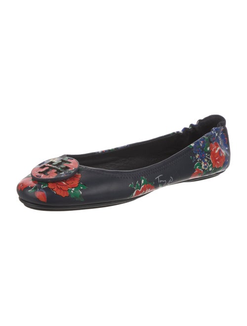 Tory Burch Leather Floral Print Ballet Flats