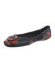 Tory Burch Leather Floral Print Ballet Flats