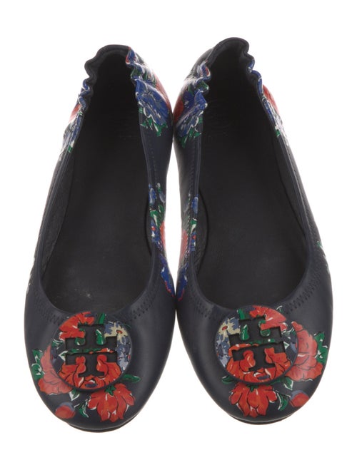 Tory Burch Leather Floral Print Ballet Flats